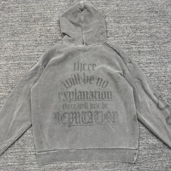 Taylor Swift Reputation Hoodie XS/S Gray There Will Be No Explanation Snake FLAW - Picture 1 of 12